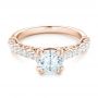 18k Rose Gold 18k Rose Gold Vintage Diamond Engagement Ring - Flat View -  102550 - Thumbnail