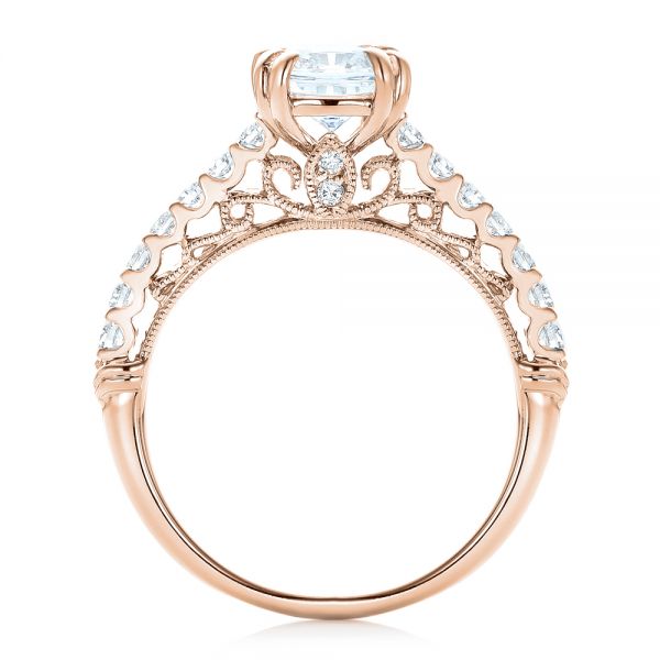 14k Rose Gold 14k Rose Gold Vintage Diamond Engagement Ring - Front View -  102550