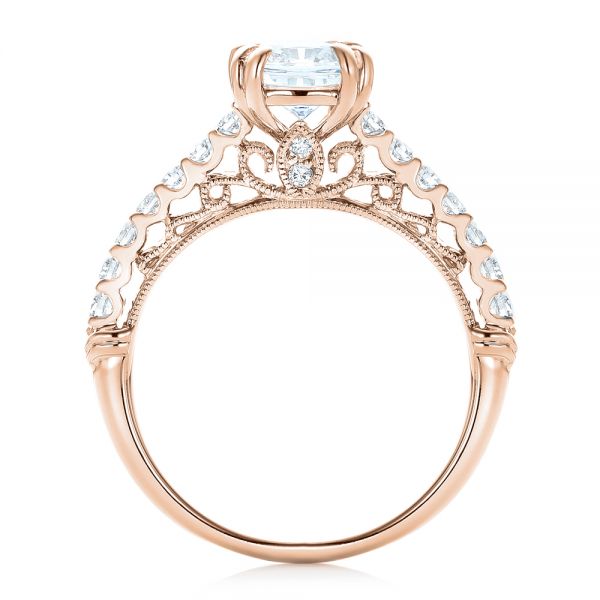 14k Rose Gold 14k Rose Gold Vintage Diamond Engagement Ring - Front View - 102550