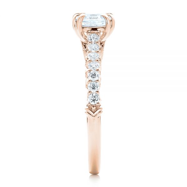 14k Rose Gold 14k Rose Gold Vintage Diamond Engagement Ring - Side View - 102550