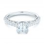 18k White Gold Vintage Diamond Engagement Ring - Flat View -  102550 - Thumbnail