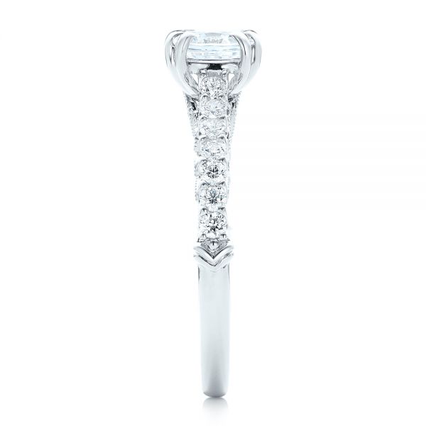 14k White Gold 14k White Gold Vintage Diamond Engagement Ring - Side View -  102550