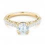 18k Yellow Gold 18k Yellow Gold Vintage Diamond Engagement Ring - Flat View -  102550 - Thumbnail
