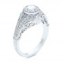 18k White Gold Vintage Dome Bezel Diamond Engagement Ring - Three-Quarter View -  105795 - Thumbnail