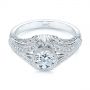  Platinum Platinum Vintage Dome Bezel Diamond Engagement Ring - Flat View -  105795 - Thumbnail