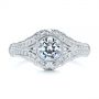 18k White Gold Vintage Dome Bezel Diamond Engagement Ring - Top View -  105795 - Thumbnail
