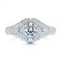 14k White Gold 14k White Gold Vintage Dome Bezel Diamond Engagement Ring - Top View -  105795 - Thumbnail