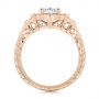 18k Rose Gold 18k Rose Gold Vintage Floral Diamond Halo Engagement Ring - Front View -  105767 - Thumbnail