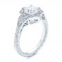  Platinum Platinum Vintage Floral Diamond Halo Engagement Ring - Three-Quarter View -  105767 - Thumbnail