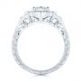 14k White Gold Vintage Floral Diamond Halo Engagement Ring - Front View -  105767 - Thumbnail