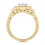 18k Yellow Gold 18k Yellow Gold Vintage Floral Diamond Halo Engagement Ring - Front View -  105767 - Thumbnail