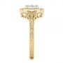 18k Yellow Gold 18k Yellow Gold Vintage Floral Diamond Halo Engagement Ring - Side View -  105767 - Thumbnail