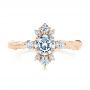 18k Rose Gold 18k Rose Gold Vintage Inspired Cluster Engagement Ring - Top View -  107275 - Thumbnail