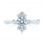 14k White Gold 14k White Gold Vintage Inspired Cluster Engagement Ring - Top View -  107275 - Thumbnail