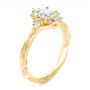 14k Yellow Gold Vintage Inspired Cluster Engagement Ring - Three-Quarter View -  107275 - Thumbnail
