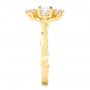 14k Yellow Gold Vintage Inspired Cluster Engagement Ring - Side View -  107275 - Thumbnail