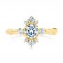 14k Yellow Gold Vintage Inspired Cluster Engagement Ring - Top View -  107275 - Thumbnail
