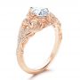 18k Rose Gold Vintage Inspired Diamond Engagement Ring