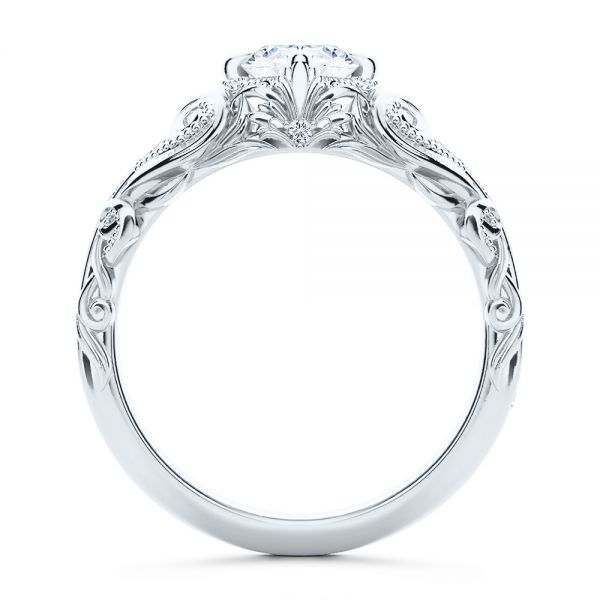  Platinum Platinum Vintage Inspired Diamond Engagement Ring - Front View -  107266