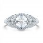  14K Gold Vintage Inspired Diamond Engagement Ring - Top View -  107266 - Thumbnail