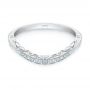 14k White Gold Vintage Inspired Diamond Wedding Band - Flat View -  107270 - Thumbnail