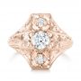 14k Rose Gold 14k Rose Gold Vintage Style Diamond Engagement Ring - Top View -  103510 - Thumbnail