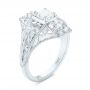 18k White Gold 18k White Gold Vintage Style Diamond Engagement Ring - Three-Quarter View -  103510 - Thumbnail