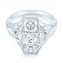 14k White Gold 14k White Gold Vintage Style Diamond Engagement Ring - Flat View -  103510 - Thumbnail