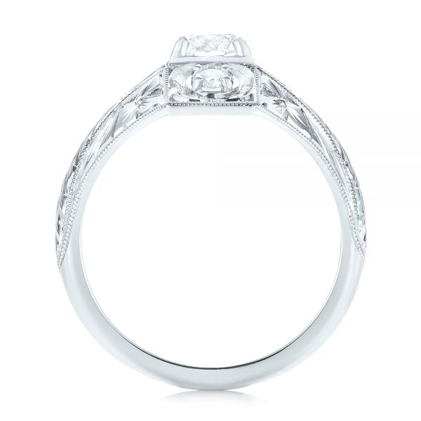 14k White Gold 14k White Gold Vintage Style Diamond Engagement Ring - Front View -  103510