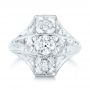 14k White Gold 14k White Gold Vintage Style Diamond Engagement Ring - Top View -  103510 - Thumbnail