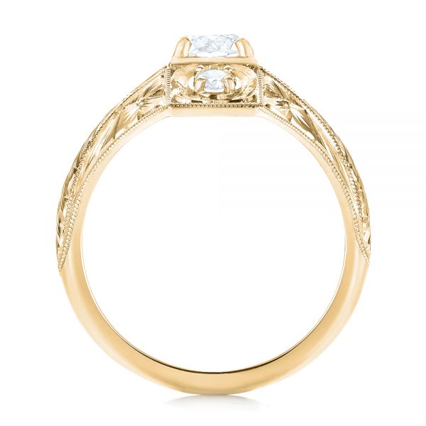 18k Yellow Gold 18k Yellow Gold Vintage Style Diamond Engagement Ring - Front View - 103510