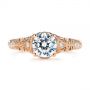 18k Rose Gold 18k Rose Gold Vintage Style Filigree Engagement Ring - Top View -  105792 - Thumbnail