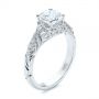 14k White Gold 14k White Gold Vintage Style Filigree Engagement Ring - Three-Quarter View -  105792 - Thumbnail