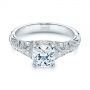  Platinum Platinum Vintage Style Filigree Engagement Ring - Flat View -  105792 - Thumbnail
