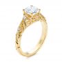 18k Yellow Gold 18k Yellow Gold Vintage Style Filigree Engagement Ring - Three-Quarter View -  105792 - Thumbnail