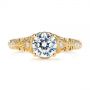 18k Yellow Gold 18k Yellow Gold Vintage Style Filigree Engagement Ring - Top View -  105792 - Thumbnail