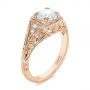 14k Rose Gold 14k Rose Gold Vintage-inspired Diamond Dome Engagement Ring - Three-Quarter View -  103095 - Thumbnail