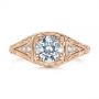 18k Rose Gold 18k Rose Gold Vintage-inspired Diamond Dome Engagement Ring - Top View -  103095 - Thumbnail