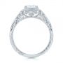 18k White Gold Vintage-inspired Diamond Dome Engagement Ring - Front View -  103095 - Thumbnail