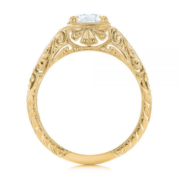 18k Yellow Gold 18k Yellow Gold Vintage-inspired Diamond Dome Engagement Ring - Front View - 103095