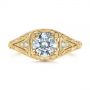 18k Yellow Gold 18k Yellow Gold Vintage-inspired Diamond Dome Engagement Ring - Top View -  103095 - Thumbnail