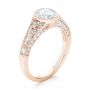 14k Rose Gold 14k Rose Gold Vintage-inspired Diamond Engagement Ring - Three-Quarter View -  103049 - Thumbnail