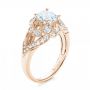 18k Rose Gold 18k Rose Gold Vintage-inspired Diamond Engagement Ring - Three-Quarter View -  103059 - Thumbnail