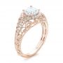14k Rose Gold 14k Rose Gold Vintage-inspired Diamond Engagement Ring - Three-Quarter View -  103060 - Thumbnail