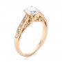 18k Rose Gold Vintage-inspired Diamond Engagement Ring - Three-Quarter View -  103298 - Thumbnail
