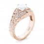 14k Rose Gold 14k Rose Gold Vintage-inspired Diamond Engagement Ring - Three-Quarter View -  103511 - Thumbnail