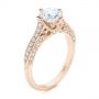 14k Rose Gold 14k Rose Gold Vintage-inspired Diamond Engagement Ring - Three-Quarter View -  105793 - Thumbnail