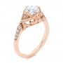 14k Rose Gold 14k Rose Gold Vintage-inspired Diamond Engagement Ring - Three-Quarter View -  105801 - Thumbnail