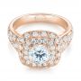 14k Rose Gold 14k Rose Gold Vintage-inspired Diamond Engagement Ring - Flat View -  103047 - Thumbnail