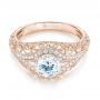 18k Rose Gold 18k Rose Gold Vintage-inspired Diamond Engagement Ring - Flat View -  103060 - Thumbnail